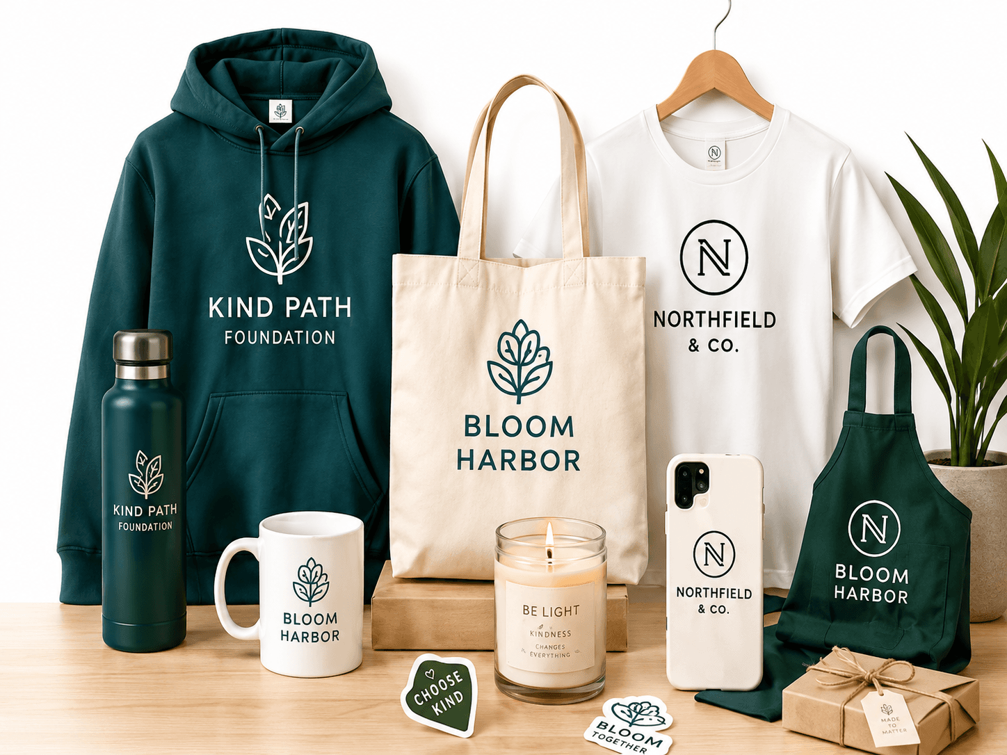 YKC shop merchandise including apparel, bags, and everyday essentials