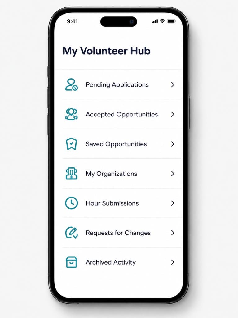 My Volunteer Hub on mobile